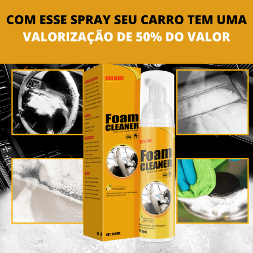 Spray de Espuma Mágica pra Limpeza Profunda - Foam Cleaner™: Seu Carro Novo e Sem Manchas + BRINDE EXCLUSIVO